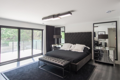 Designs by Santy :: Escarpment Modern Contemporary bedroom with patio door and balcony