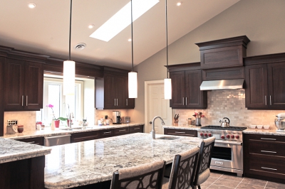 Designs by Santy :: Country Ranch Kitchen with island and skylight