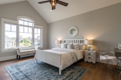 Designs by Santy :: Timber Estate Bedroom with vault ceiling and window grills