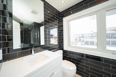 Designs by Santy :: Modern Texture House Bathroom with vanity and tile