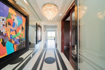 Designs by Santy :: Modern Texture House Contemporary foyer with ceiling trim and chandelier