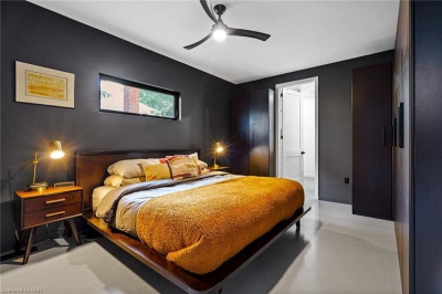 Designs by Santy :: Post House Modern primary bedroom with black paint