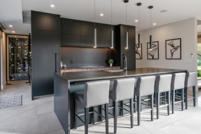 Designs by Santy :: Modern Luxury Contemporary kitchen with island and wine room