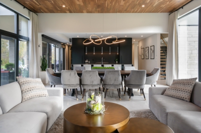 Designs by Santy :: Modern Luxury Contemporary, open-concept great room with kitchen and dining