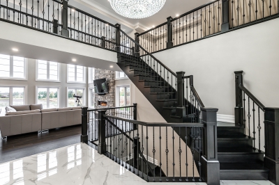 Designs by Santy :: Grand Estate Grand foyer with stair case and chandelier