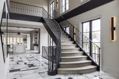 Designs by Santy :: Old Town Elegance Foyer with grand staircase