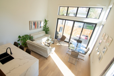 Designs by Santy :: Frame House Series Loft view of living room dining and kitchen