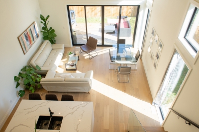 Designs by Santy :: Frame House Series Loft view of living room dining and kitchen