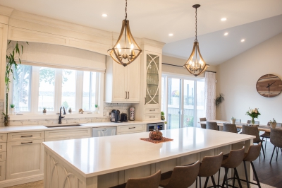 Designs by Santy :: Grand Reno Kitchen with island and view to dining