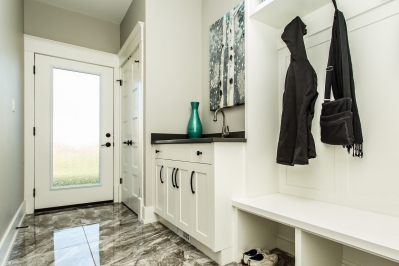 Designs by Santy :: Manor House Mudroom with millwork